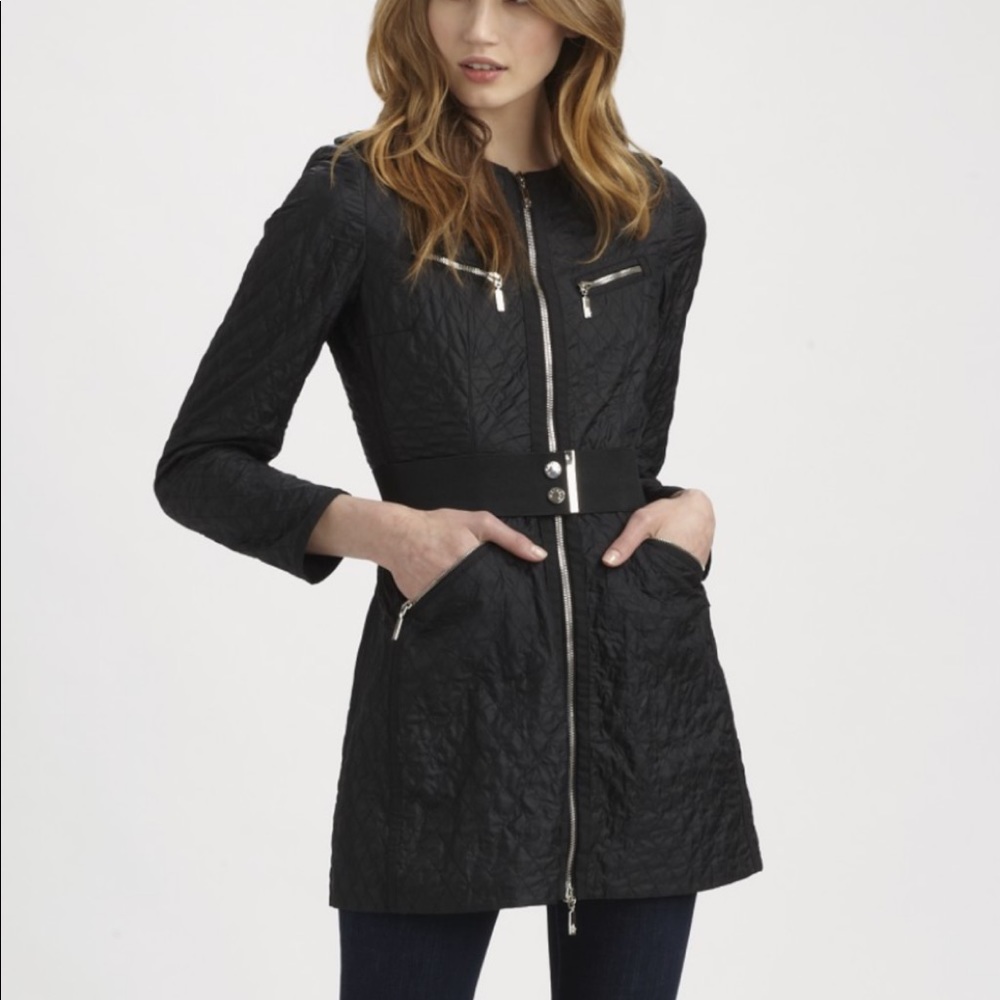 Moncler Yolene quilted jacket with belt & zippers